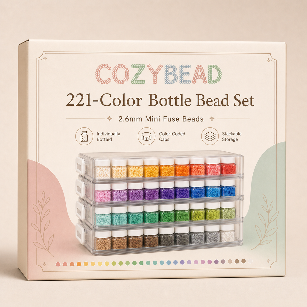 CozyBead 221-Color Bottle Bead Set retail packaging front