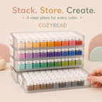 Stackable storage system for the CozyBead 221-Color Bottle Bead Set