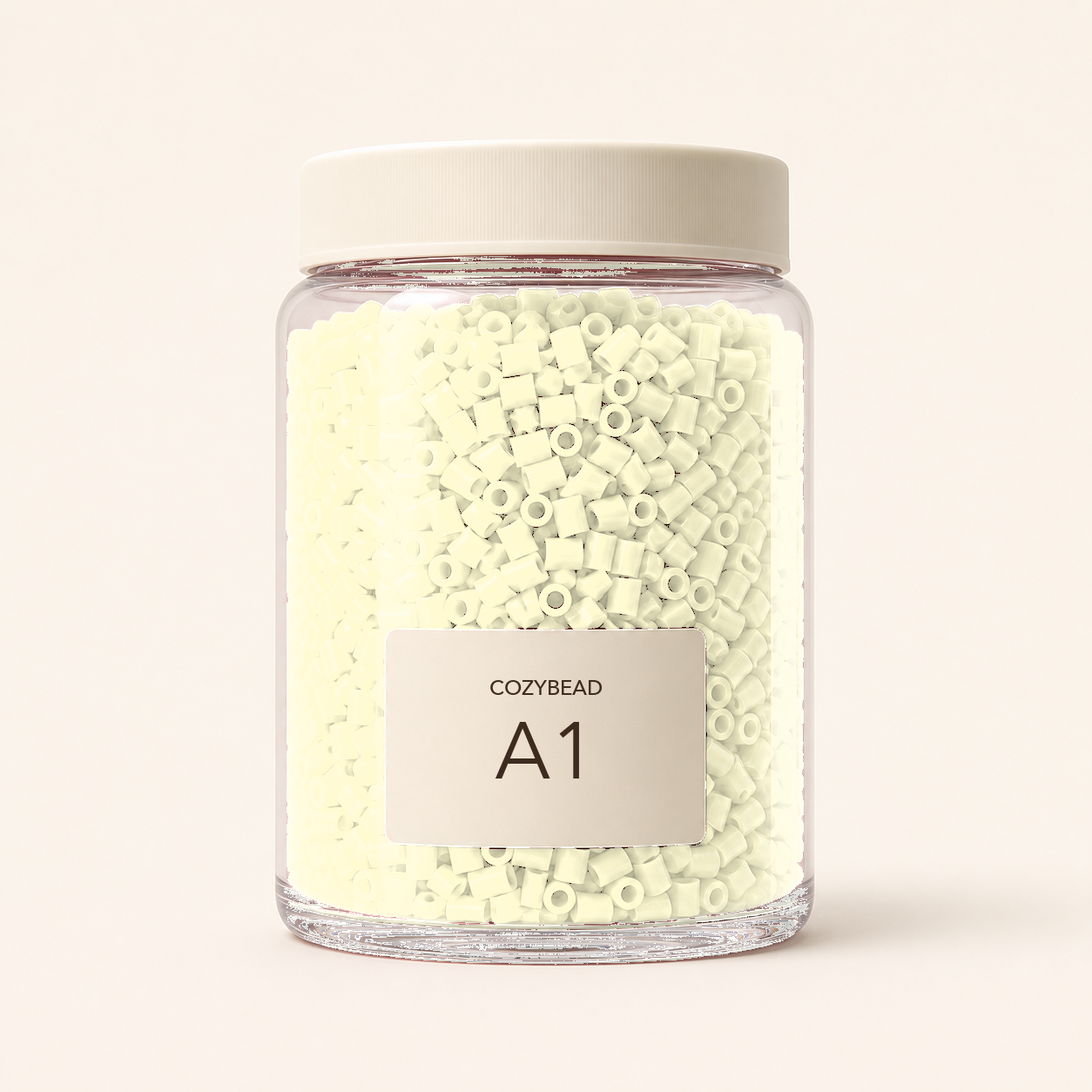 CozyBead A1 single-color fuse beads in premium clear jar