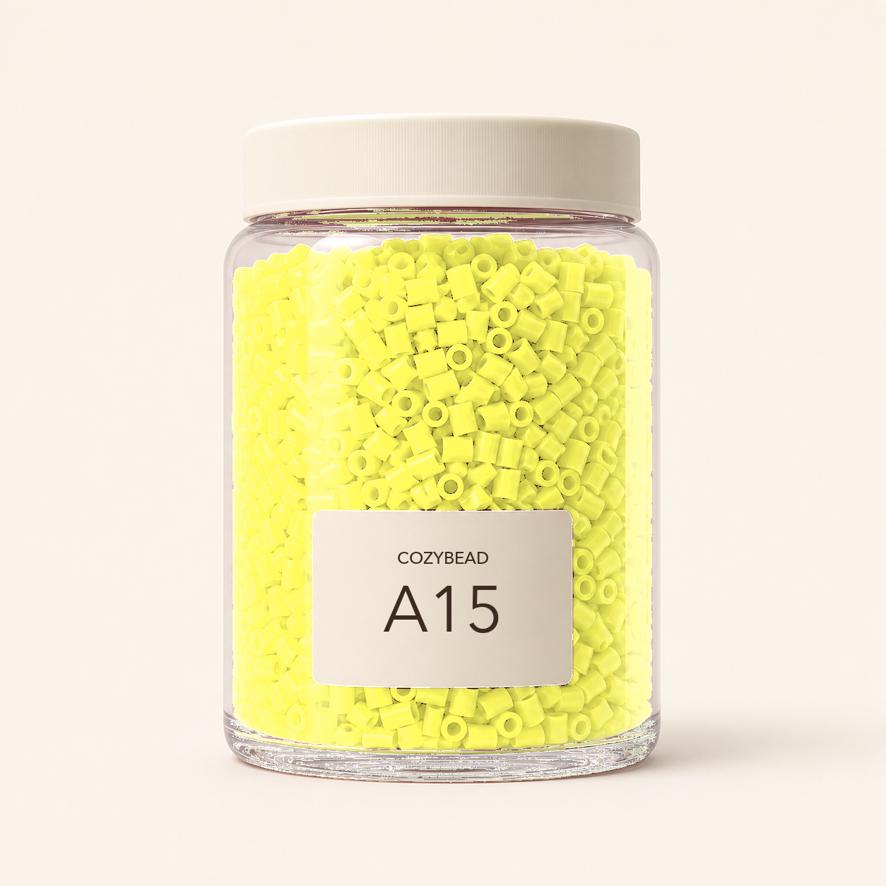 CozyBead A15 single-color fuse beads in premium clear jar
