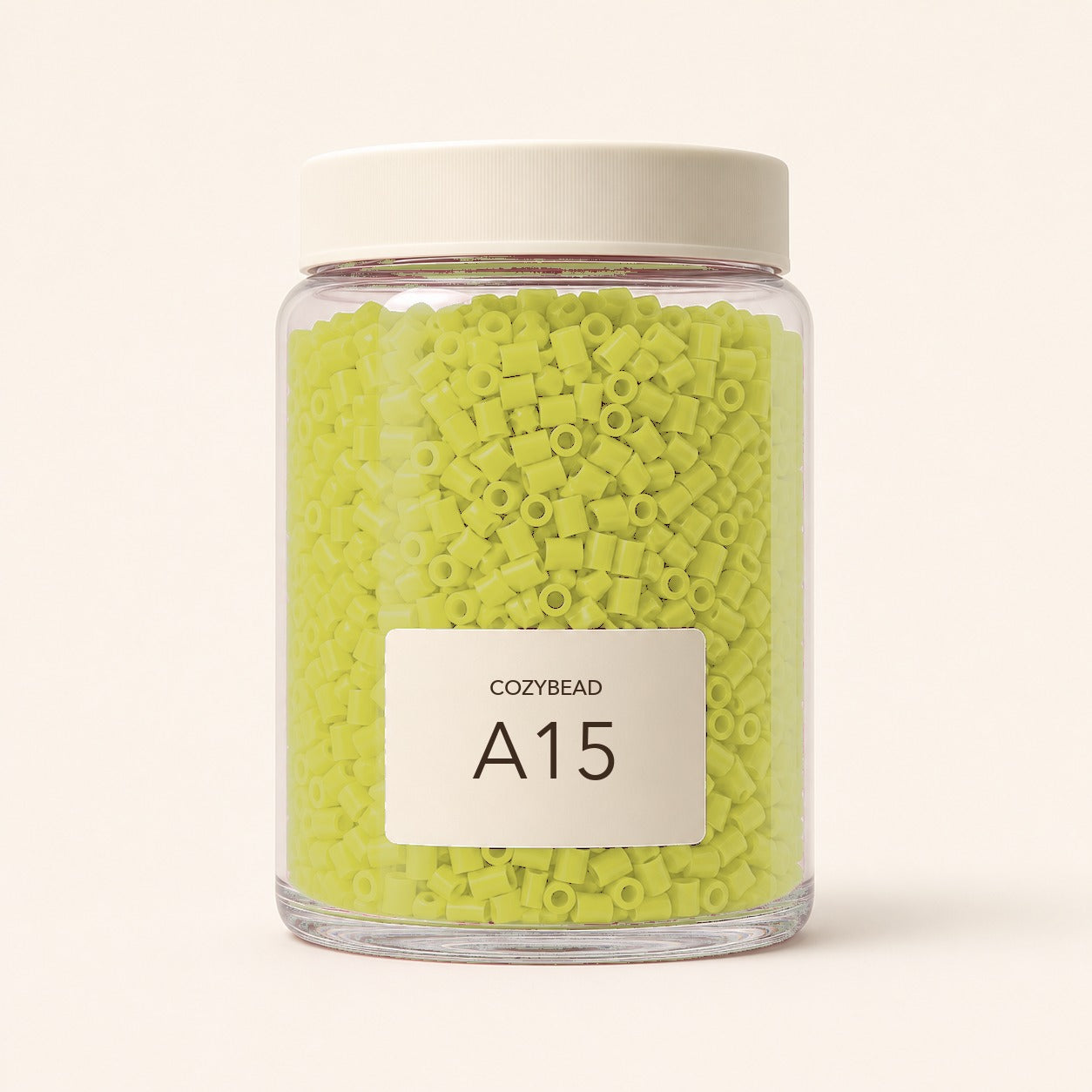 CozyBead A15 MARD single-color fuse beads in a premium clear jar