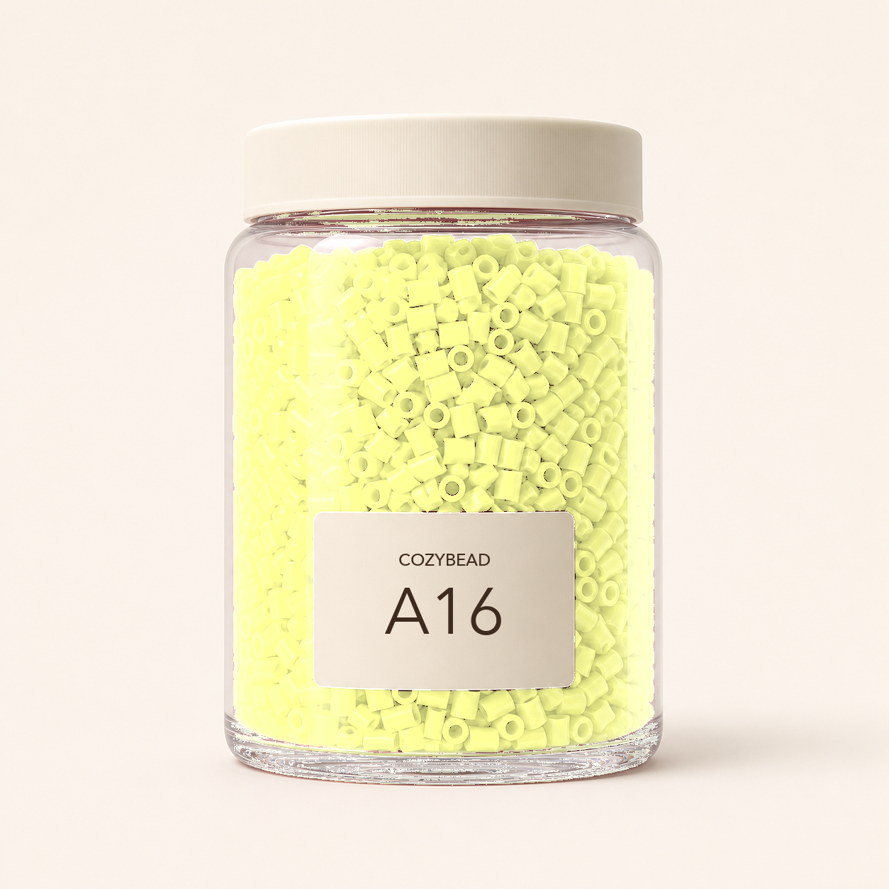 CozyBead A16 single-color fuse beads in premium clear jar