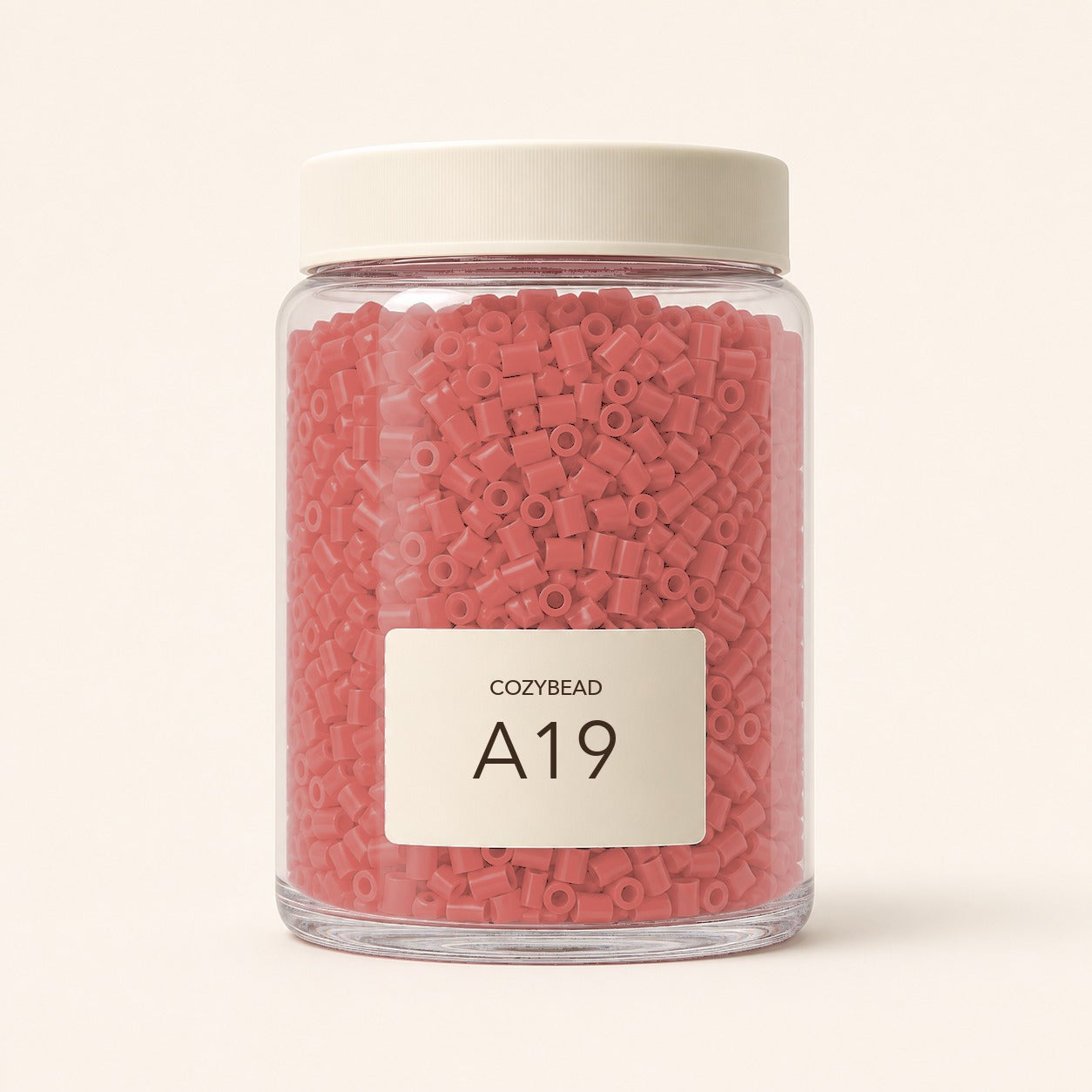 CozyBead A19 MARD single-color fuse beads in a premium clear jar