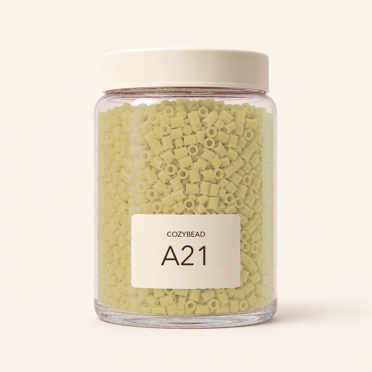 CozyBead A21 MARD single-color fuse beads in a premium clear jar
