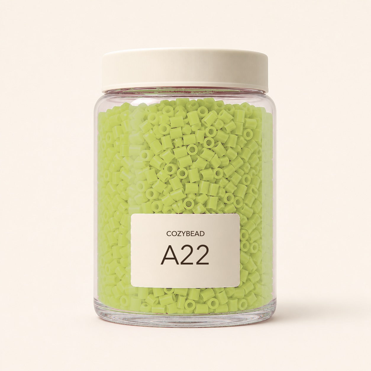 CozyBead A22 MARD single-color fuse beads in a premium clear jar