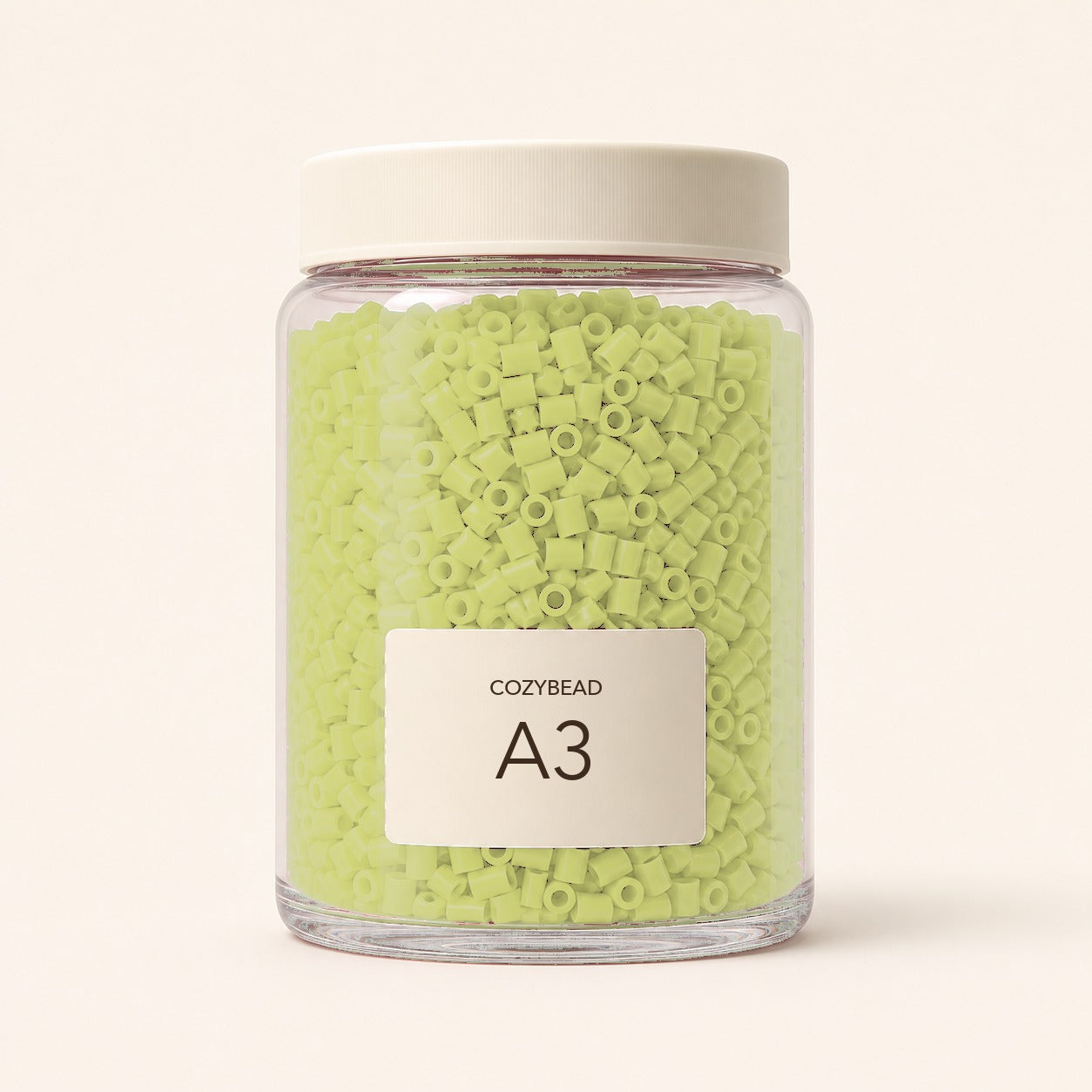 CozyBead A3 MARD single-color fuse beads in a premium clear jar