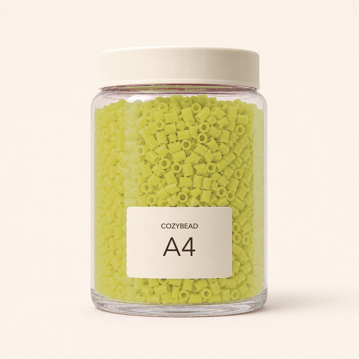 CozyBead A4 MARD single-color fuse beads in a premium clear jar