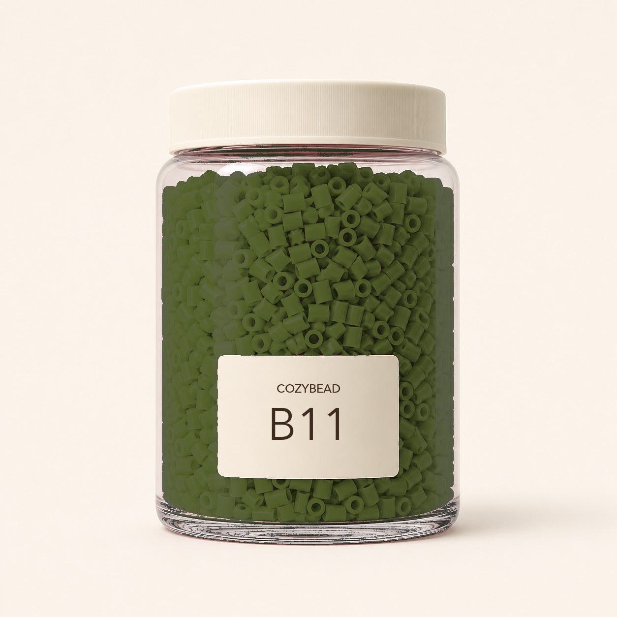 CozyBead B11 MARD single-color fuse beads in a premium clear jar