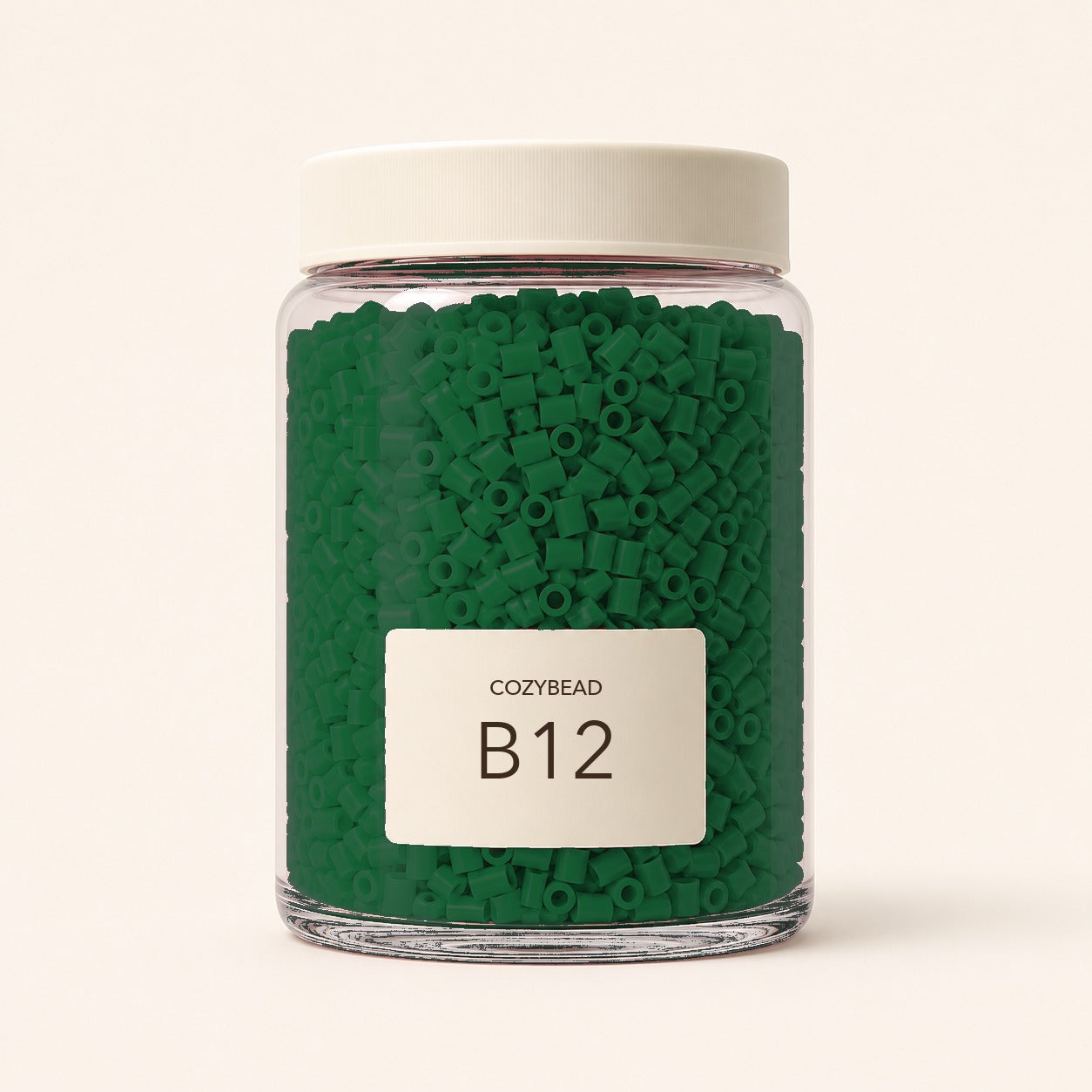CozyBead B12 MARD single-color fuse beads in a premium clear jar