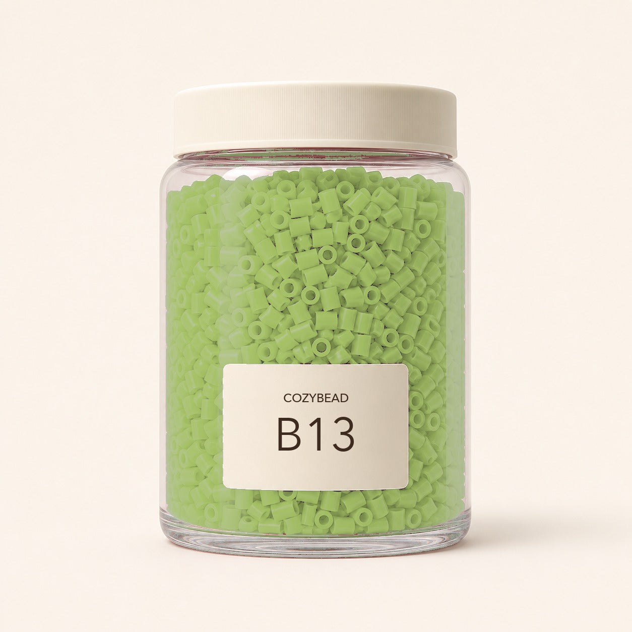 CozyBead B13 MARD single-color fuse beads in a premium clear jar