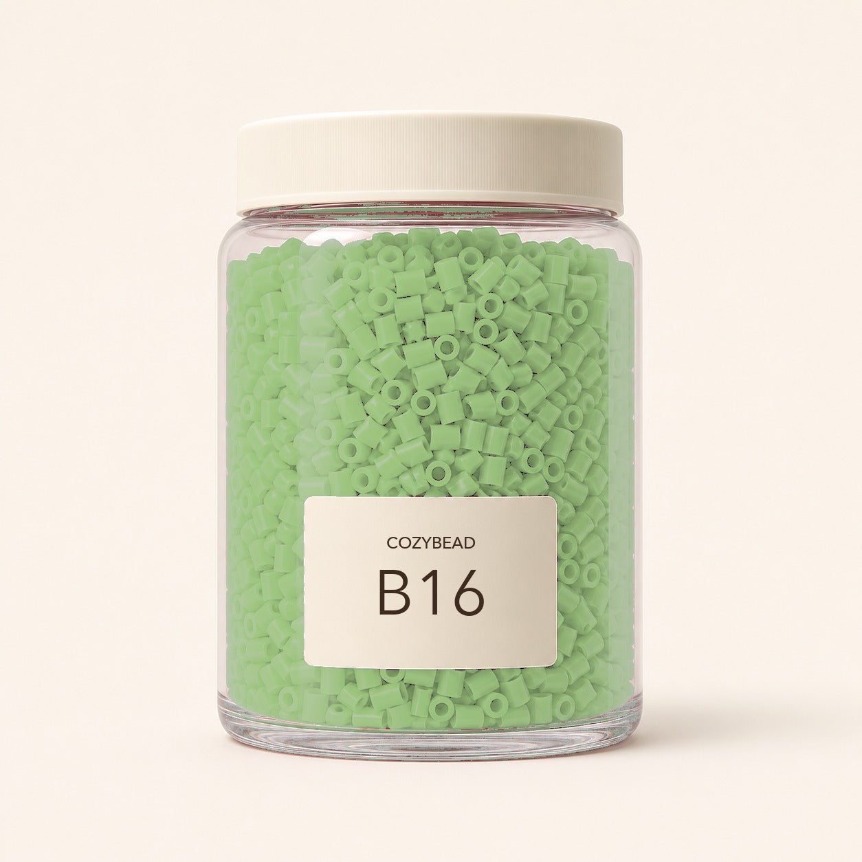 CozyBead B16 MARD single-color fuse beads in a premium clear jar