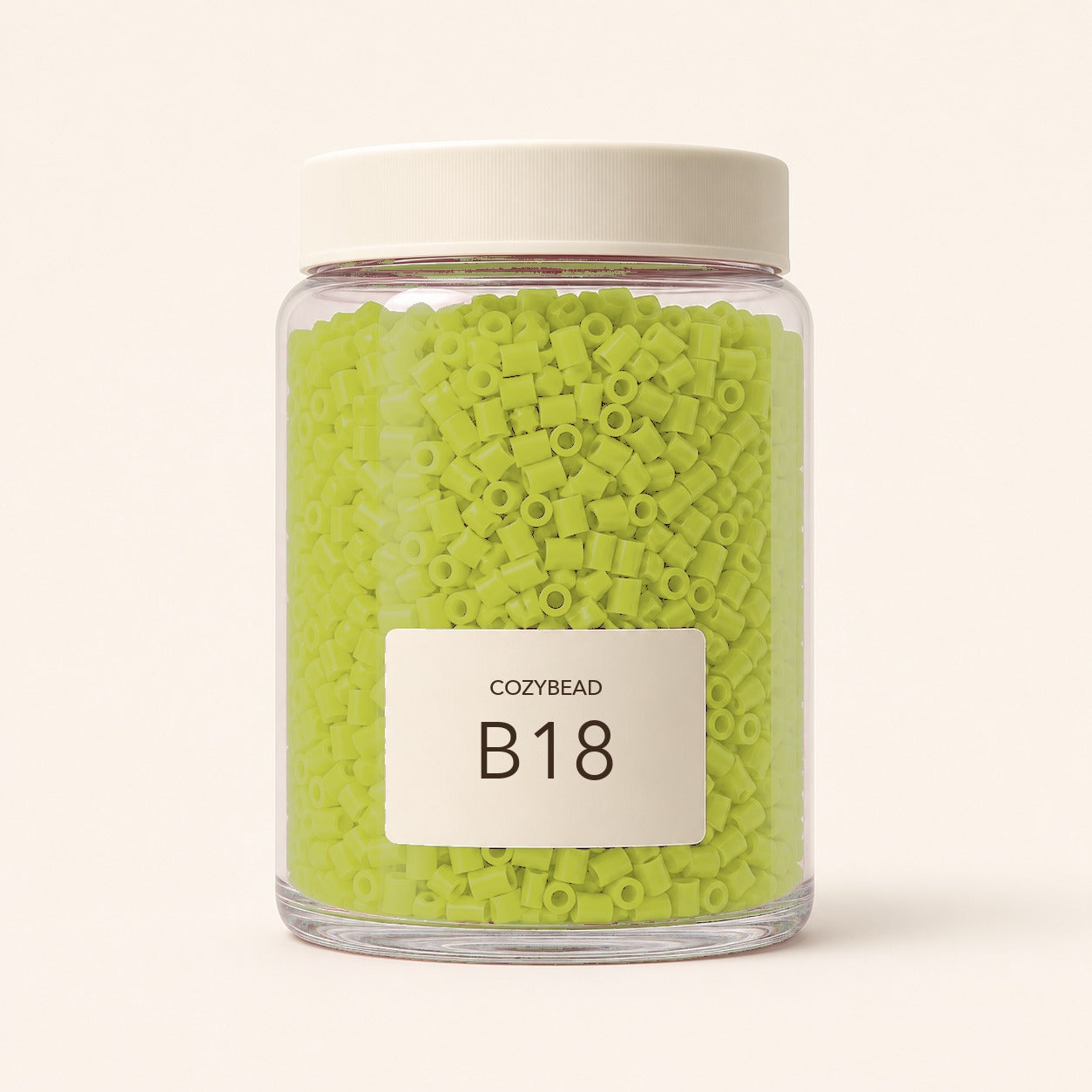 CozyBead B18 MARD single-color fuse beads in a premium clear jar