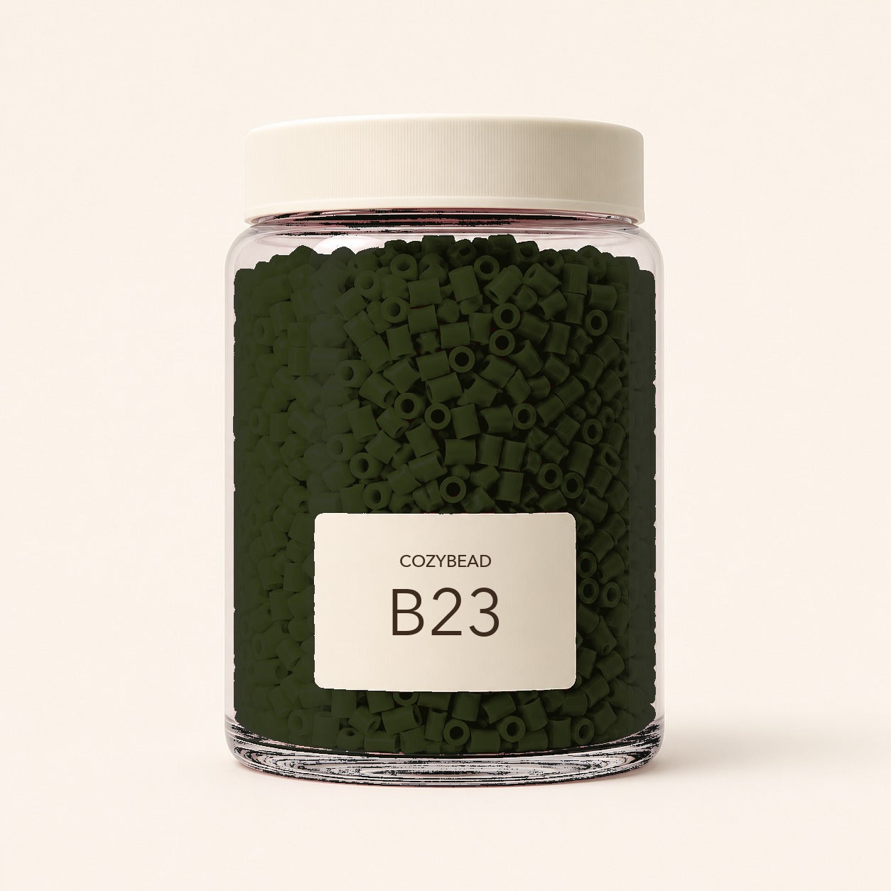 CozyBead B23 MARD single-color fuse beads in a premium clear jar
