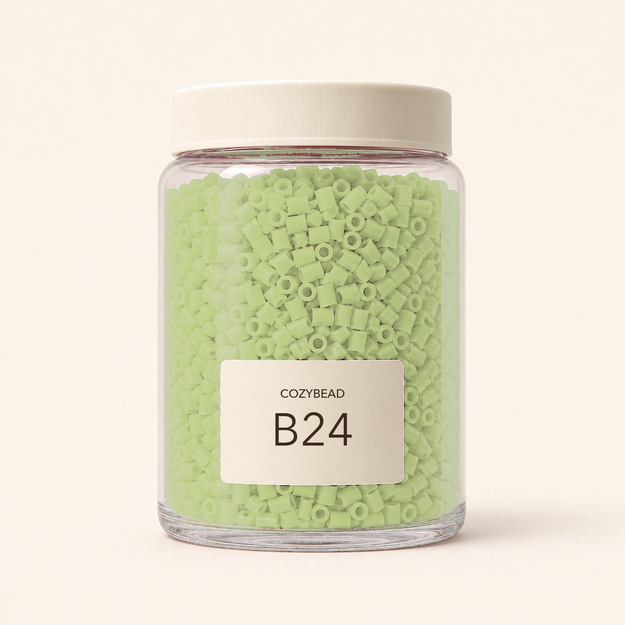 CozyBead B24 MARD single-color fuse beads in a premium clear jar
