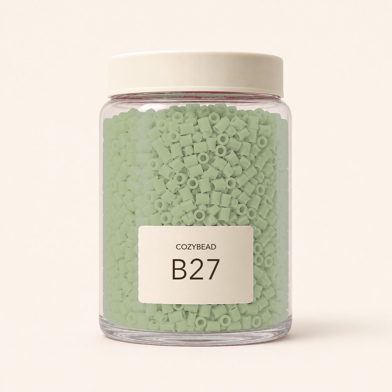 CozyBead B27 MARD single-color fuse beads in a premium clear jar