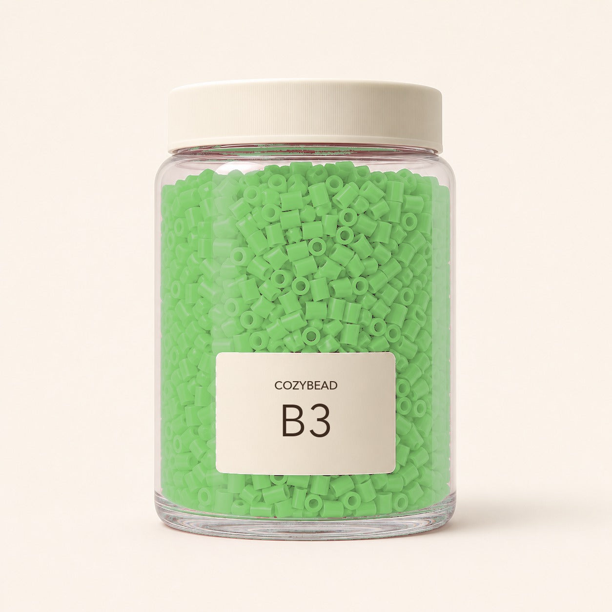 CozyBead B3 MARD single-color fuse beads in a premium clear jar