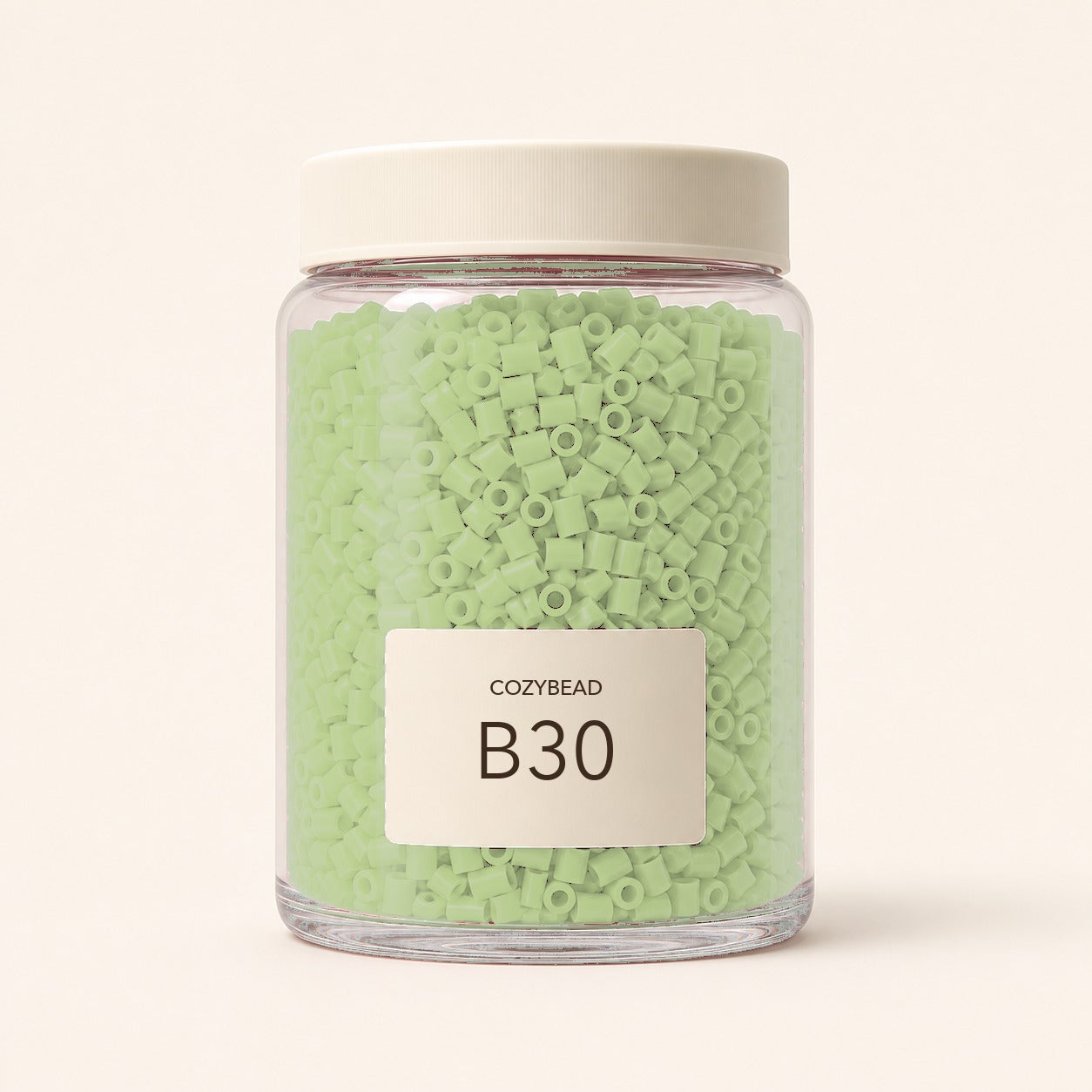 CozyBead B30 MARD single-color fuse beads in a premium clear jar