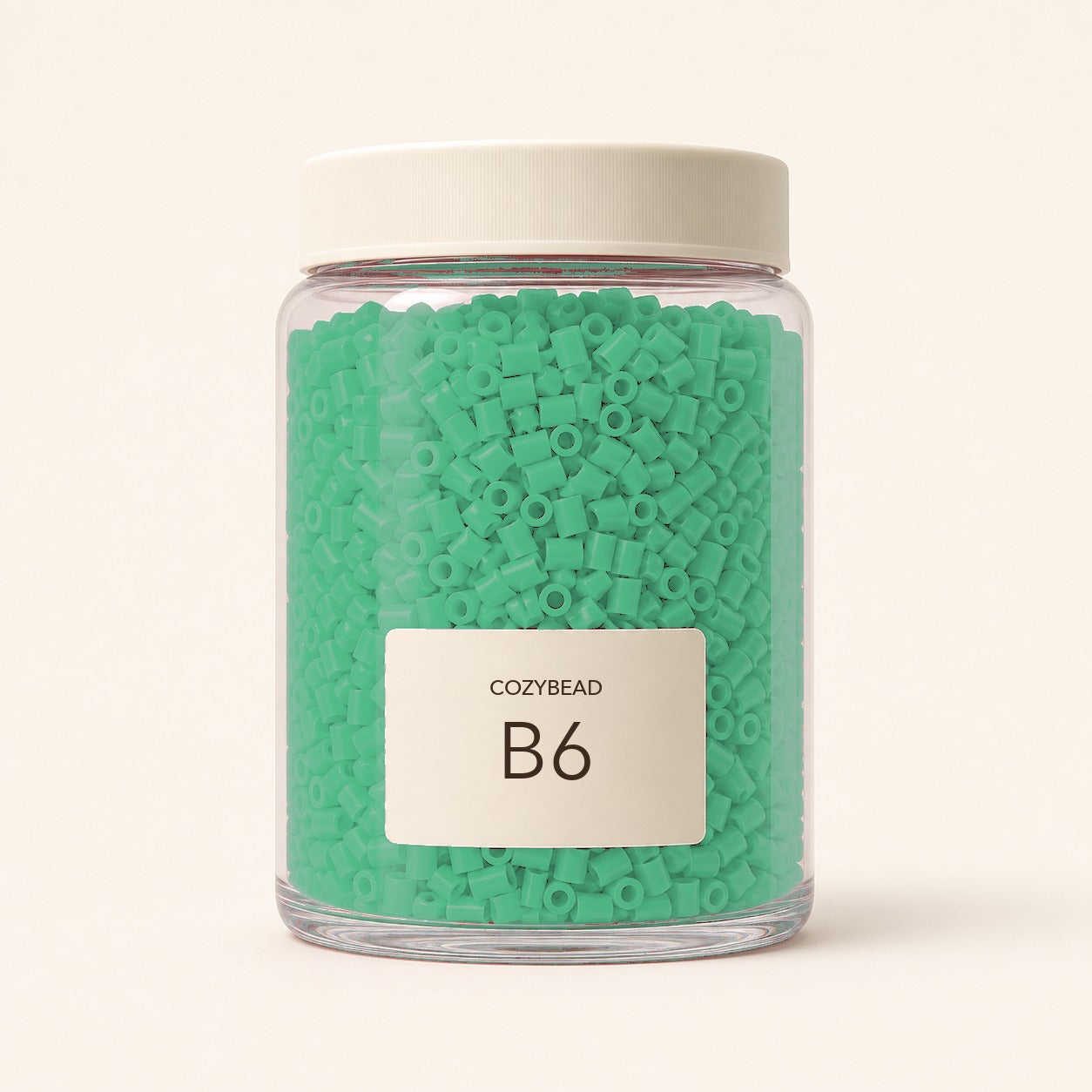 CozyBead B6 MARD single-color fuse beads in a premium clear jar