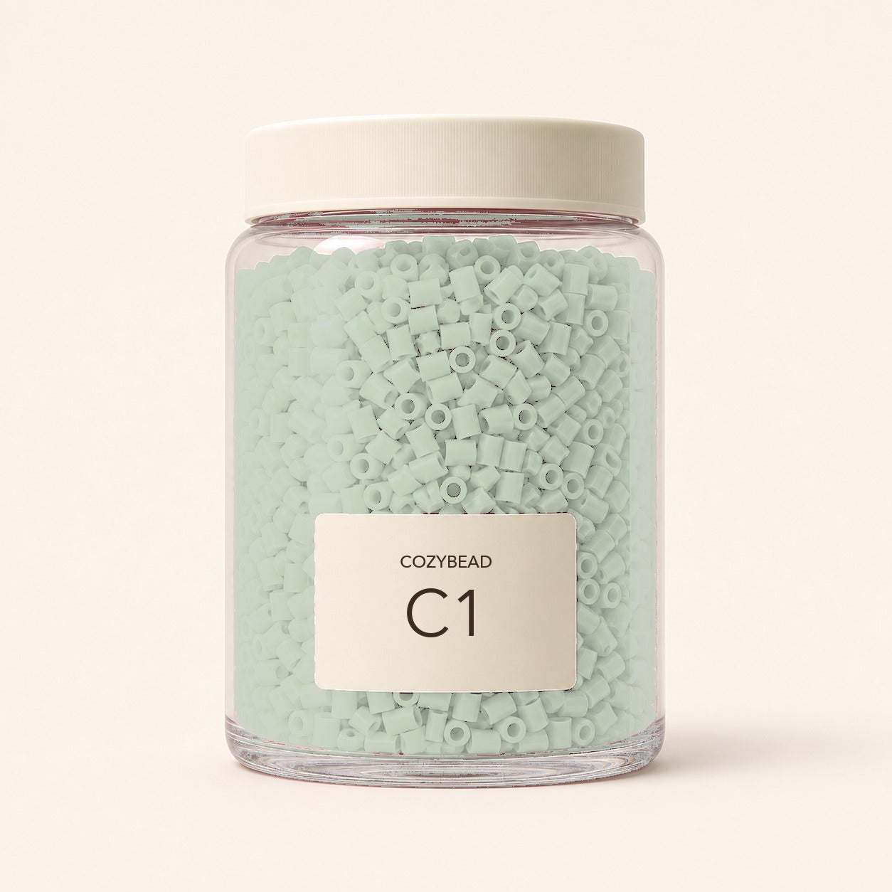 CozyBead C1 MARD single-color fuse beads in a premium clear jar
