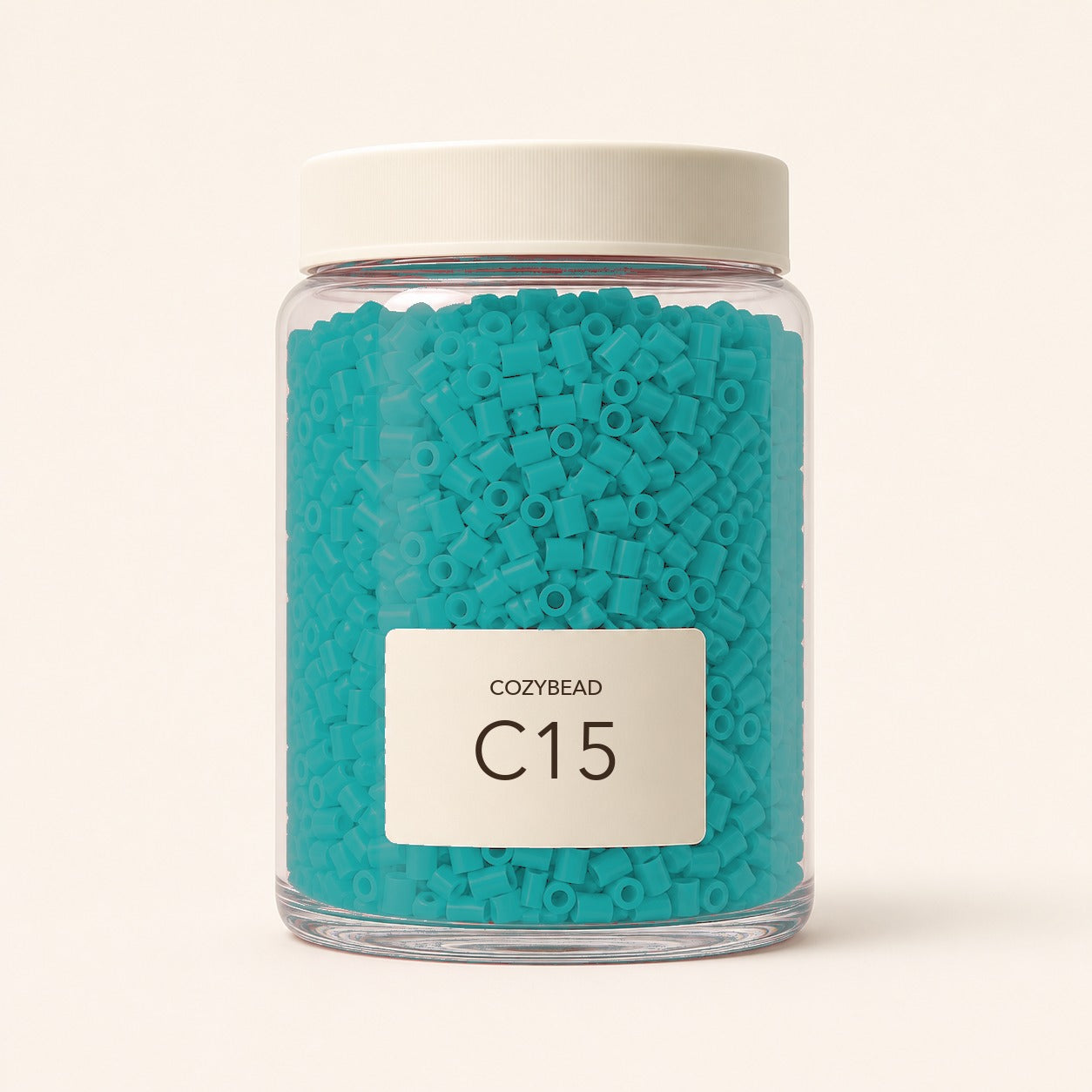 CozyBead C15 MARD single-color fuse beads in a premium clear jar
