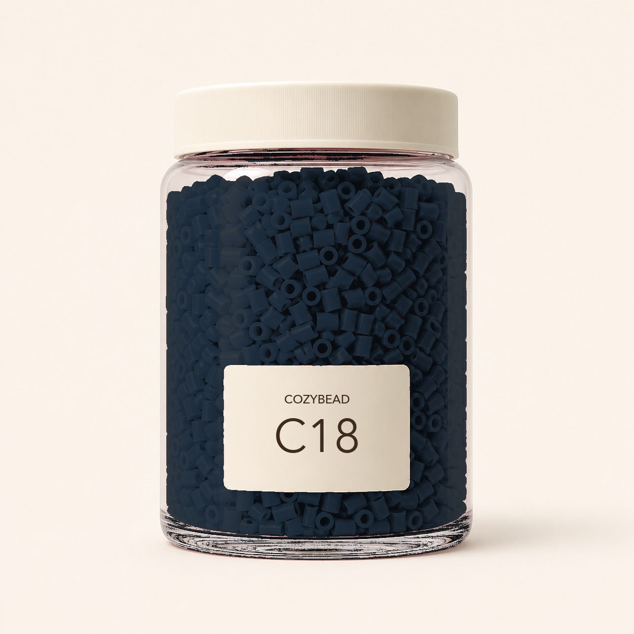 CozyBead C18 MARD single-color fuse beads in a premium clear jar