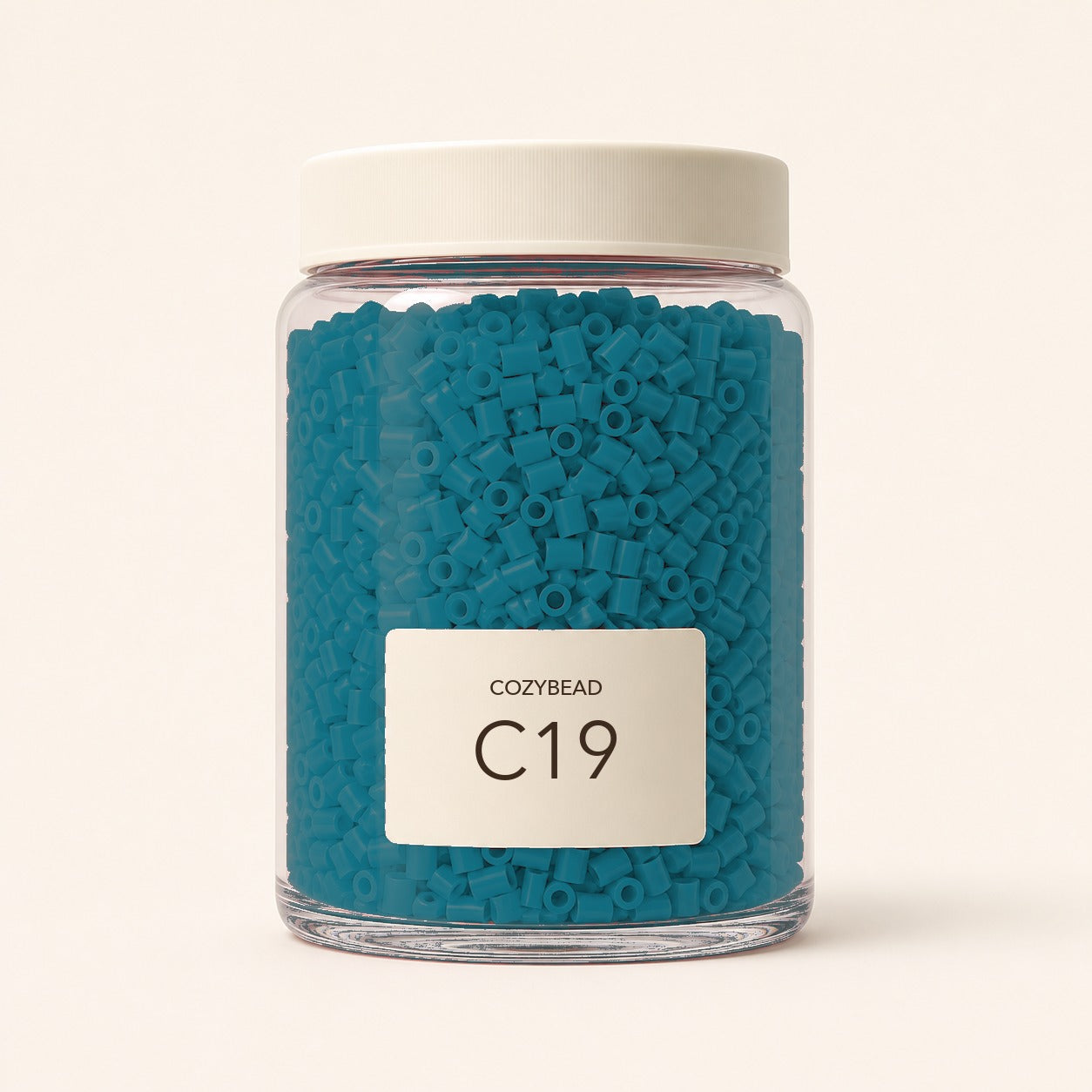 CozyBead C19 MARD single-color fuse beads in a premium clear jar