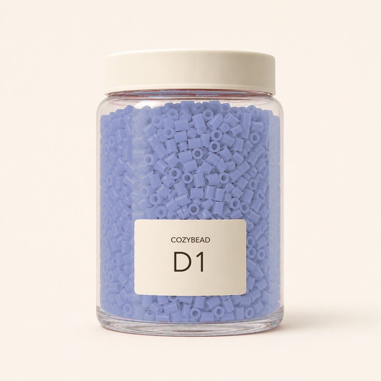 CozyBead D1 MARD single-color fuse beads in a premium clear jar