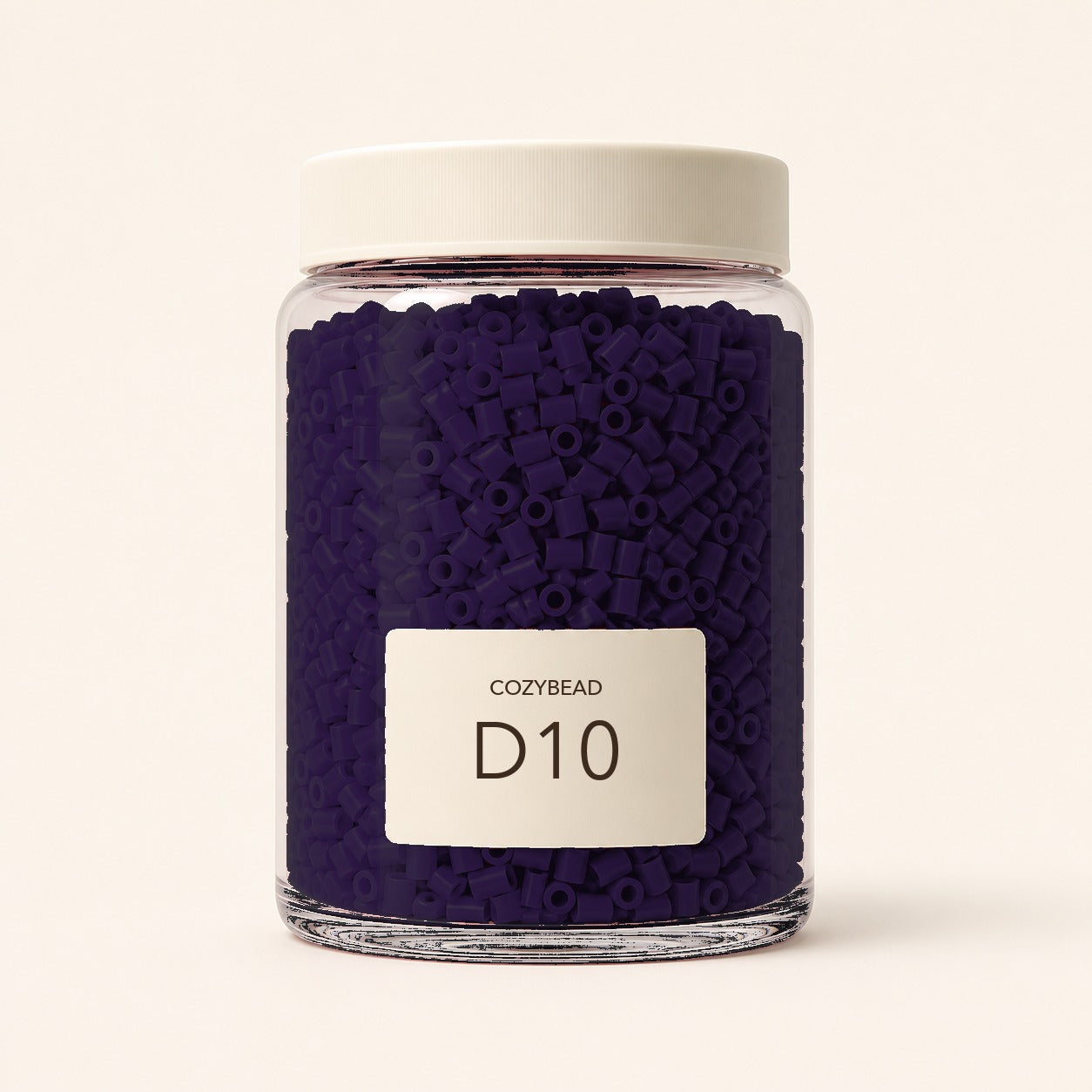 CozyBead D10 MARD single-color fuse beads in a premium clear jar