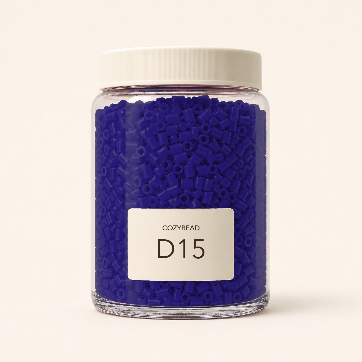 CozyBead D15 MARD single-color fuse beads in a premium clear jar