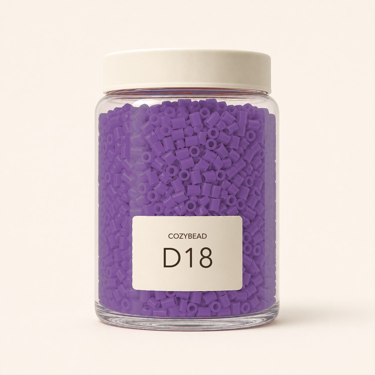CozyBead D18 MARD single-color fuse beads in a premium clear jar