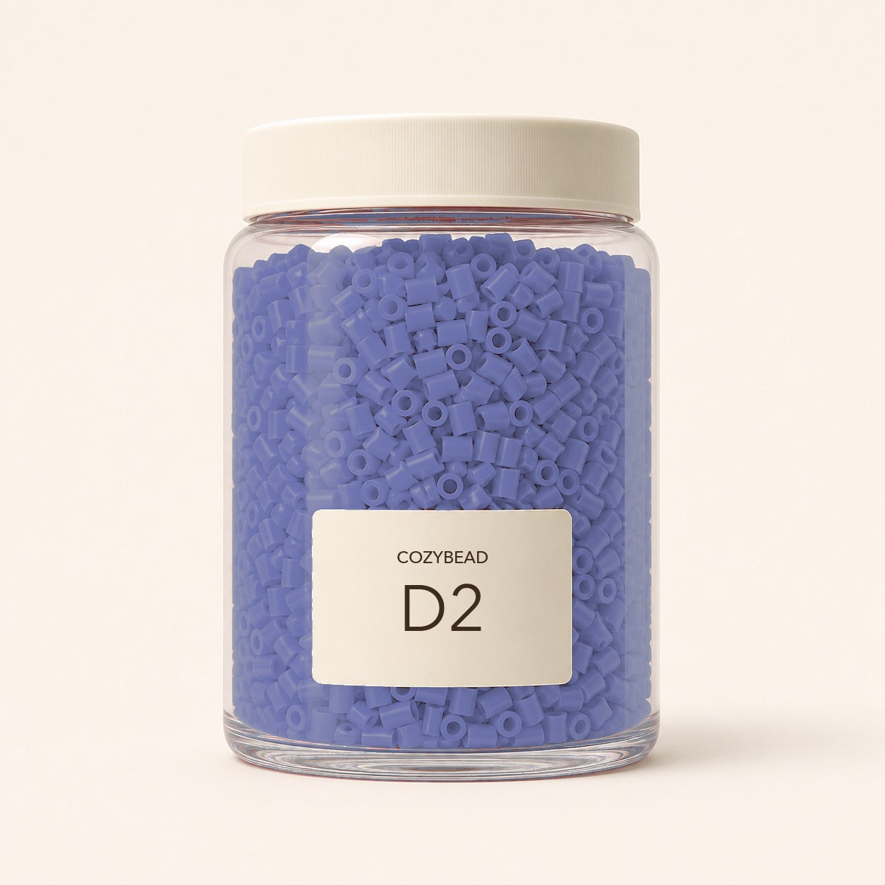 CozyBead D2 MARD single-color fuse beads in a premium clear jar