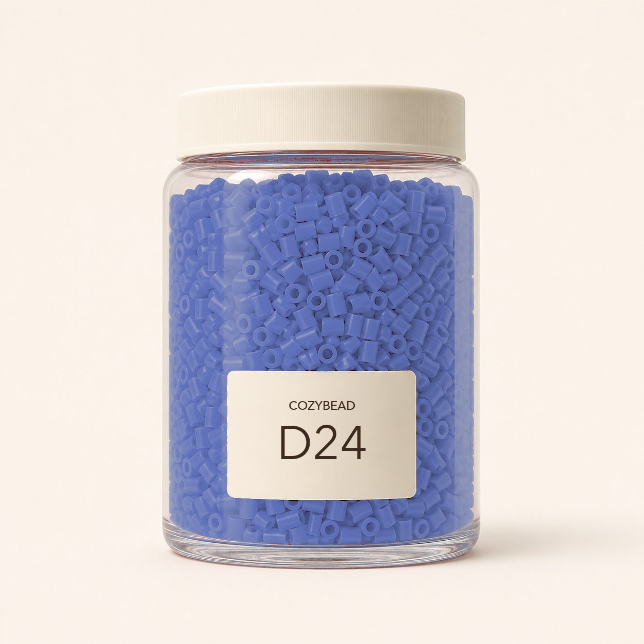 CozyBead D24 MARD single-color fuse beads in a premium clear jar