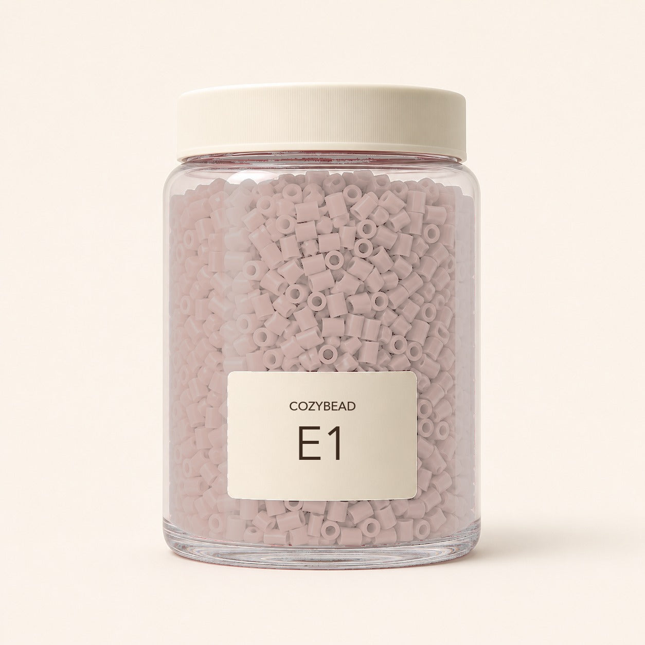 CozyBead E1 MARD single-color fuse beads in a premium clear jar