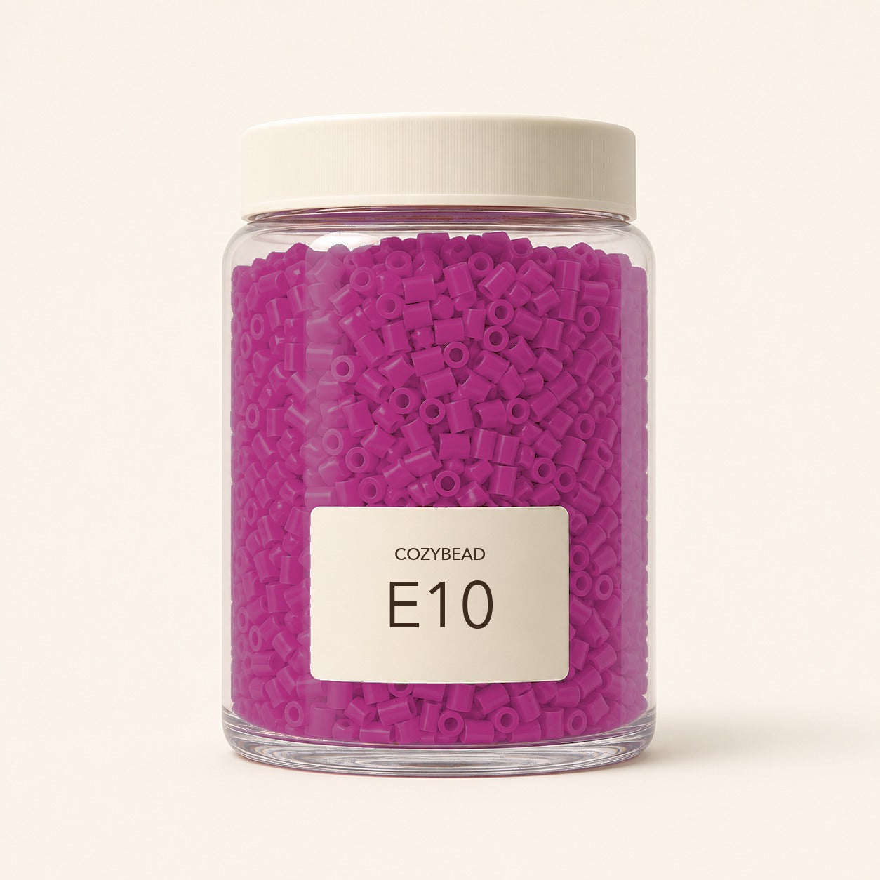 CozyBead E10 MARD single-color fuse beads in a premium clear jar