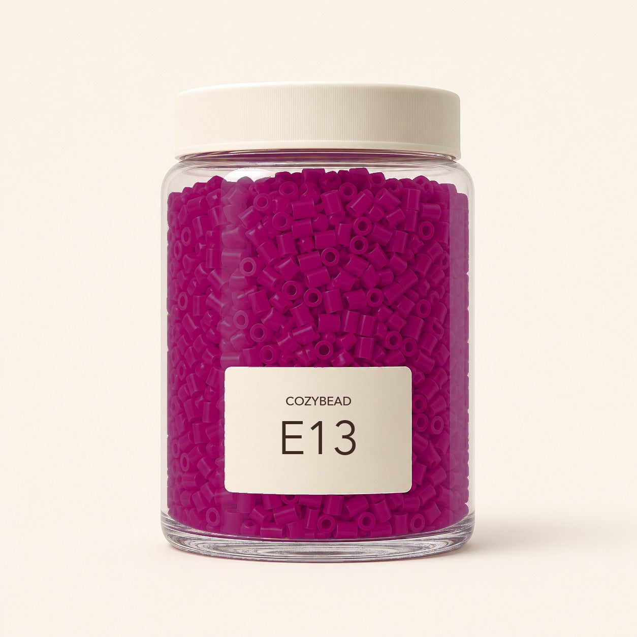 CozyBead E13 MARD single-color fuse beads in a premium clear jar