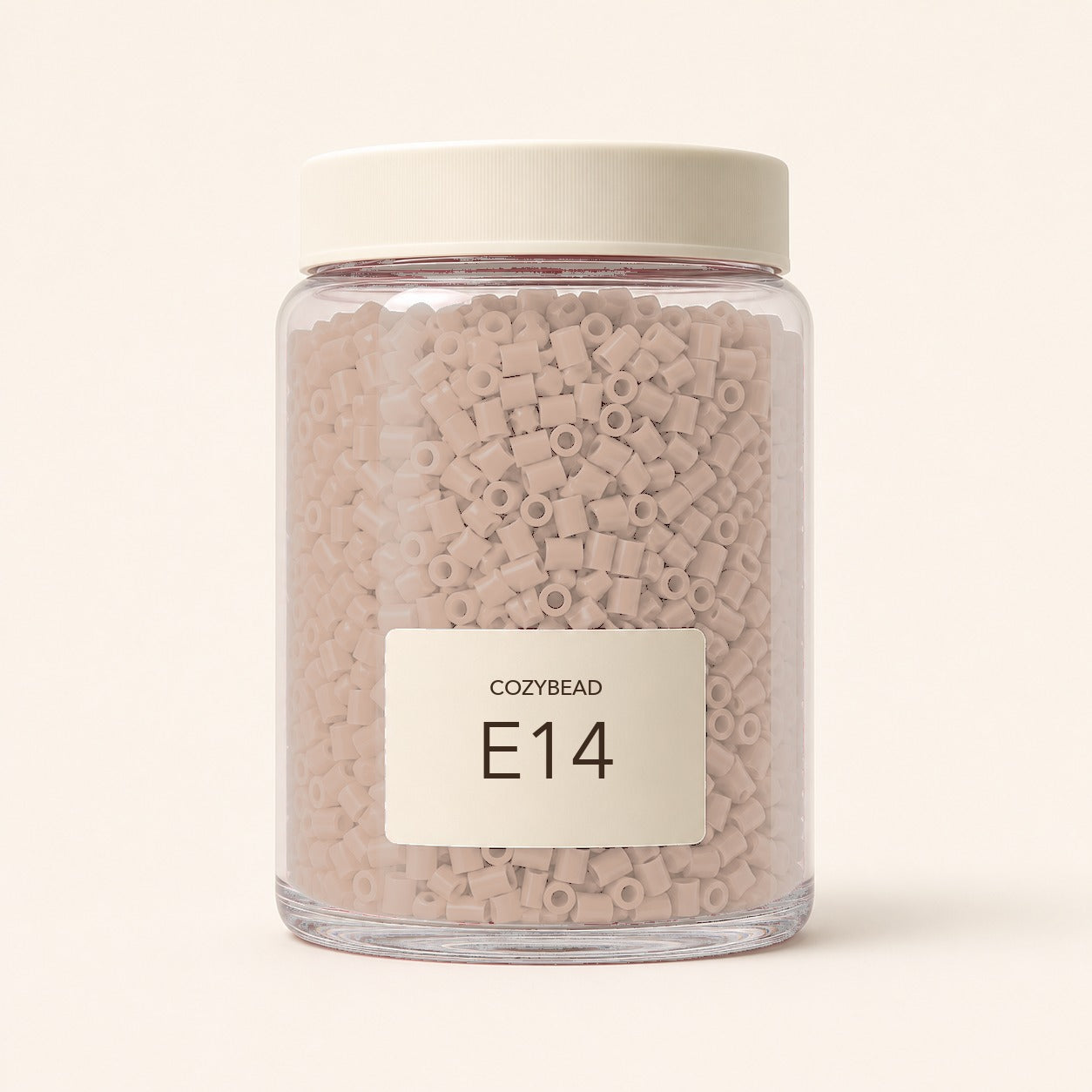CozyBead E14 MARD single-color fuse beads in a premium clear jar