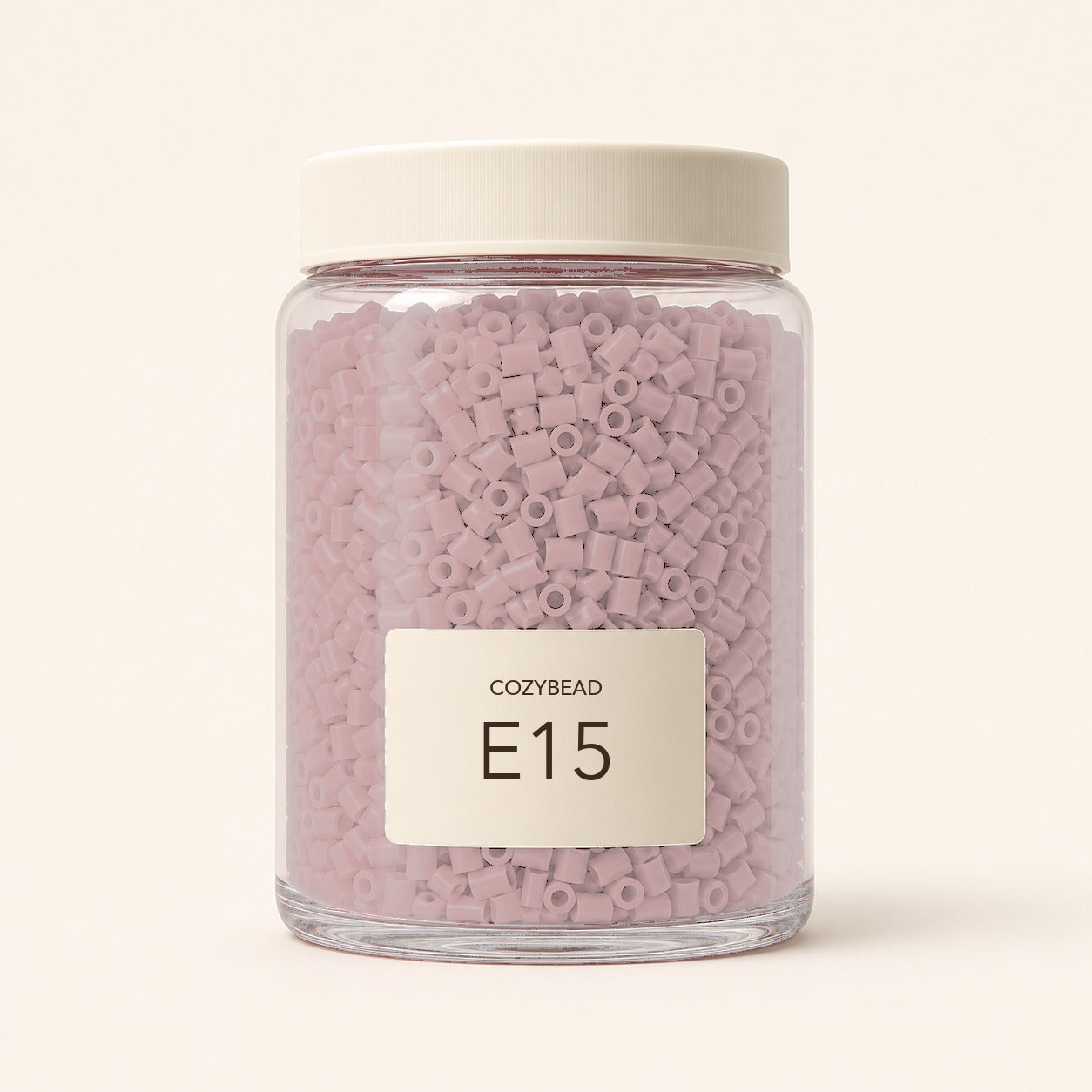 CozyBead E15 MARD single-color fuse beads in a premium clear jar