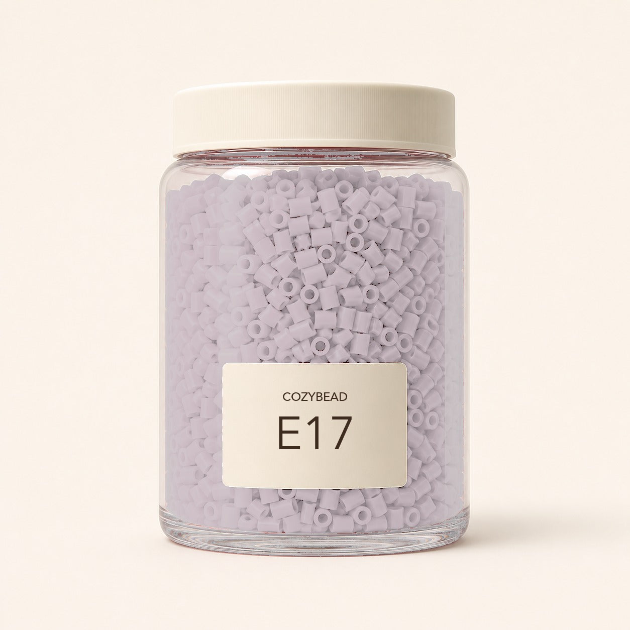 CozyBead E17 MARD single-color fuse beads in a premium clear jar