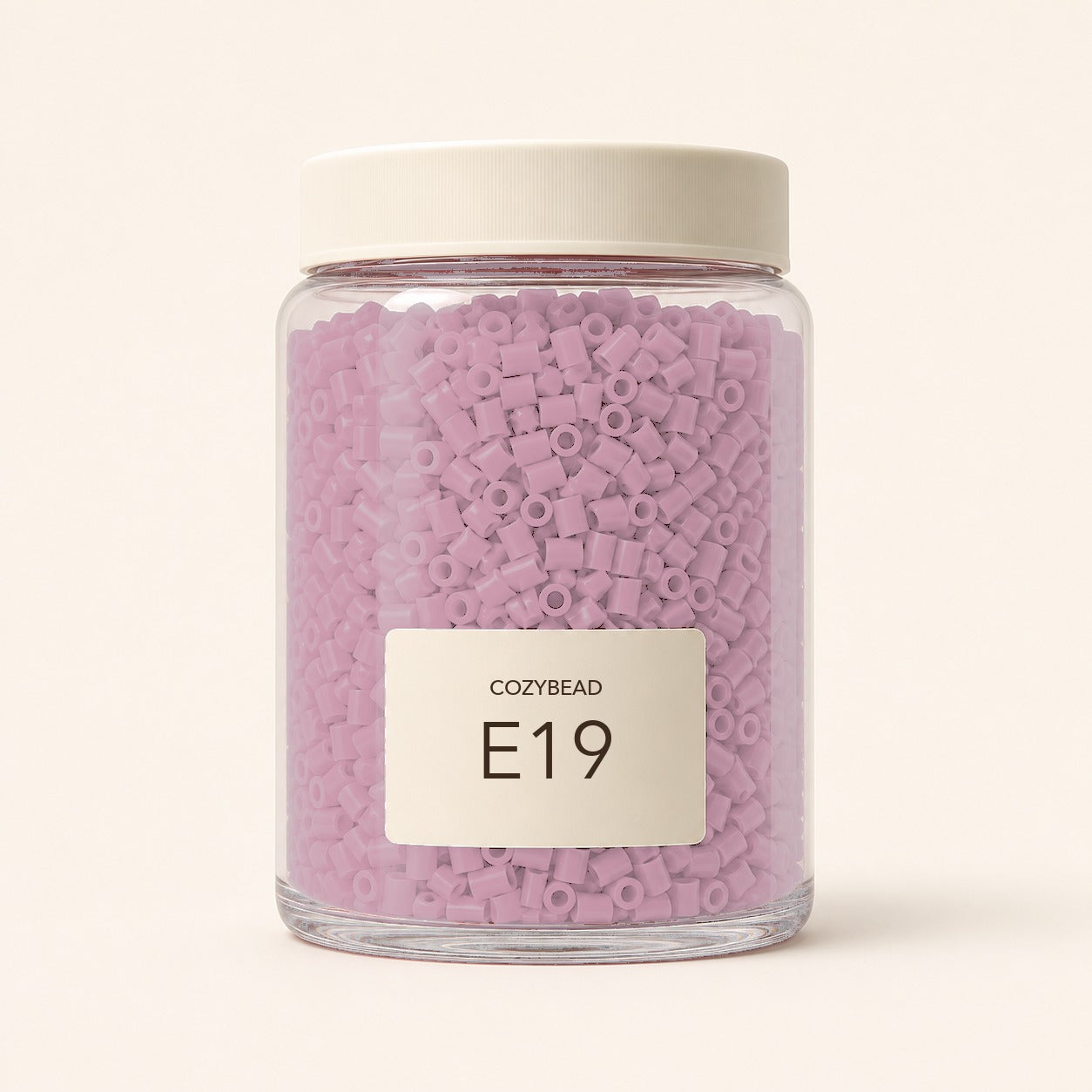 CozyBead E19 MARD single-color fuse beads in a premium clear jar