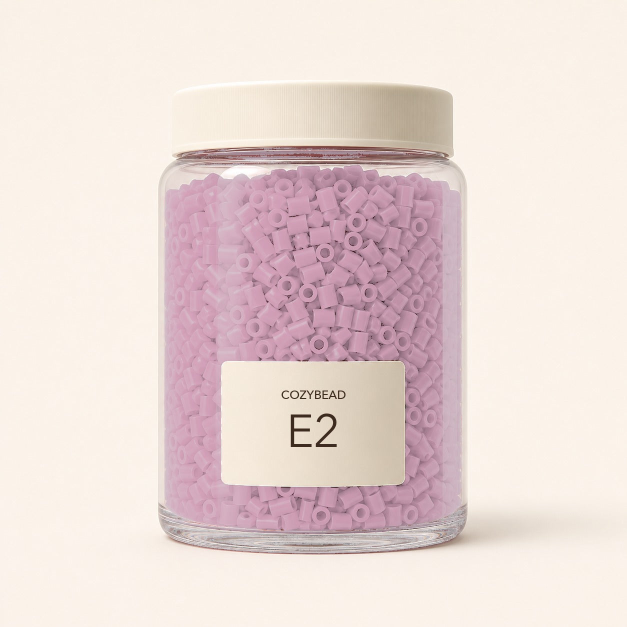 CozyBead E2 MARD single-color fuse beads in a premium clear jar