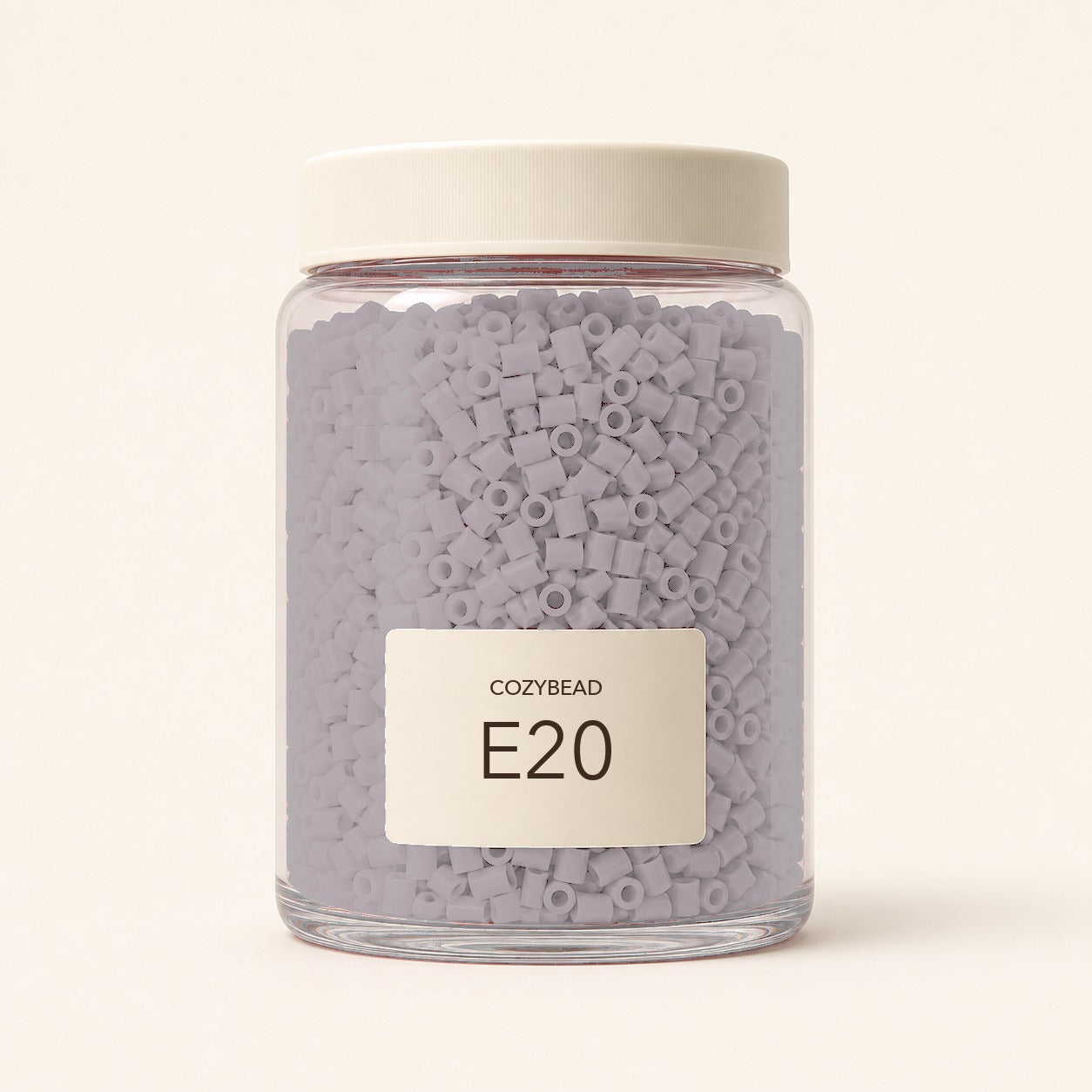 CozyBead E20 MARD single-color fuse beads in a premium clear jar