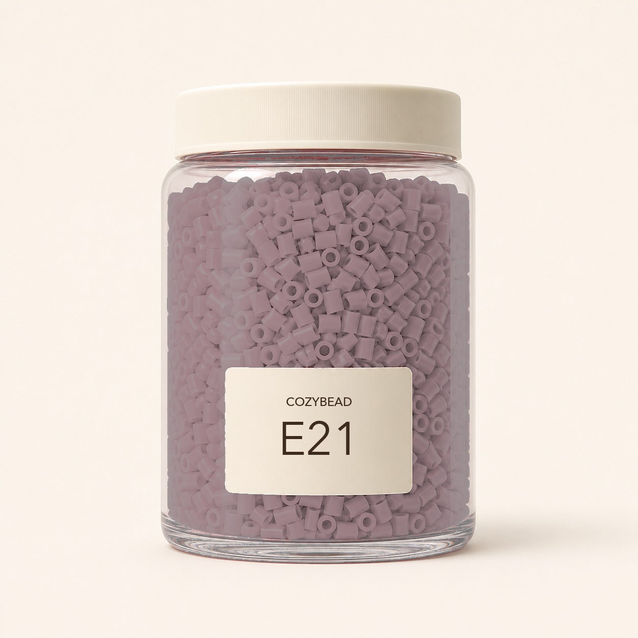 CozyBead E21 MARD single-color fuse beads in a premium clear jar