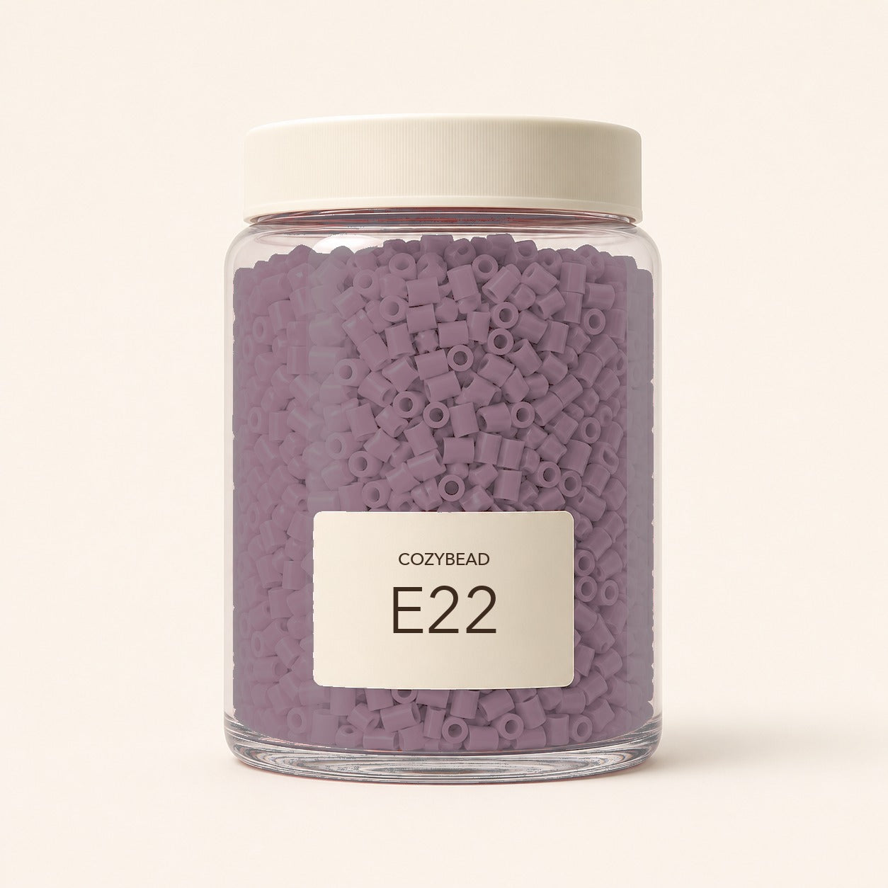 CozyBead E22 MARD single-color fuse beads in a premium clear jar