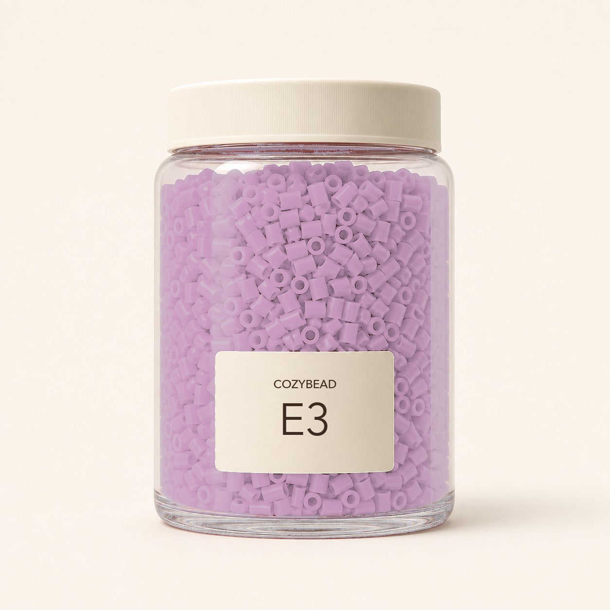 CozyBead E3 MARD single-color fuse beads in a premium clear jar