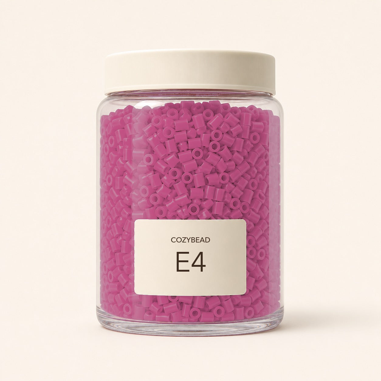 CozyBead E4 MARD single-color fuse beads in a premium clear jar