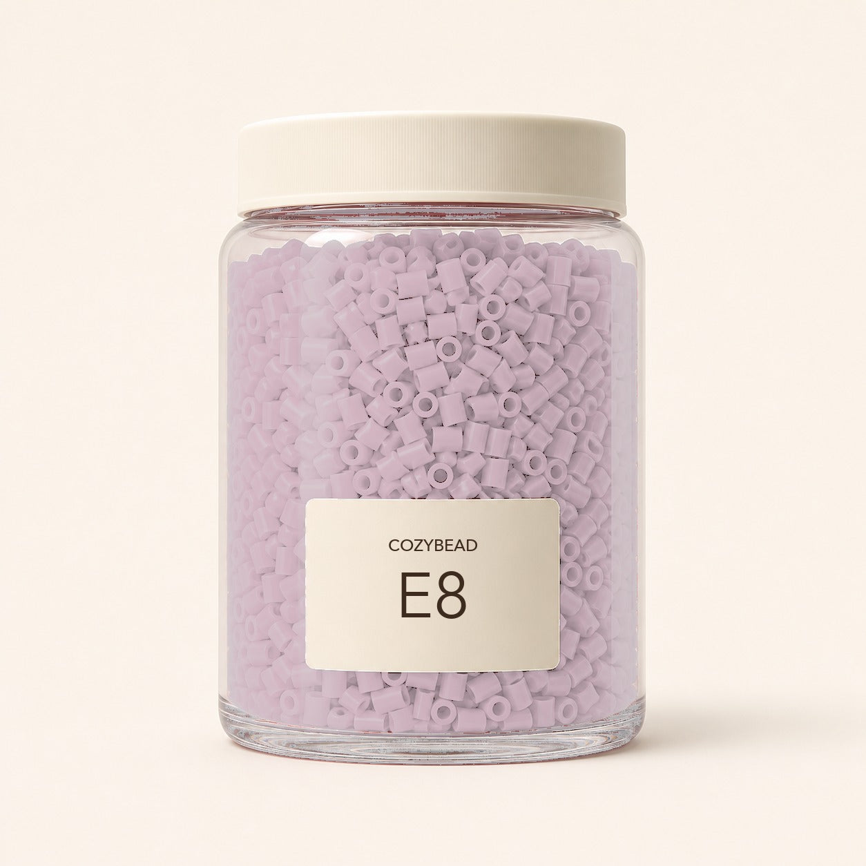 CozyBead E8 MARD single-color fuse beads in a premium clear jar