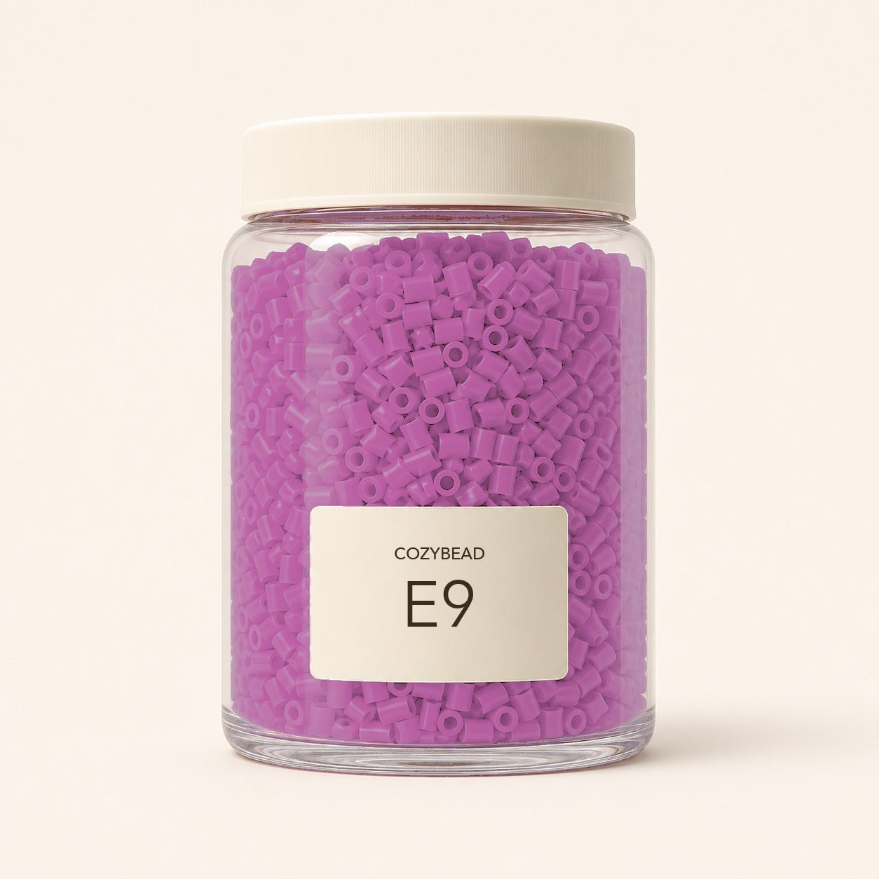 CozyBead E9 MARD single-color fuse beads in a premium clear jar