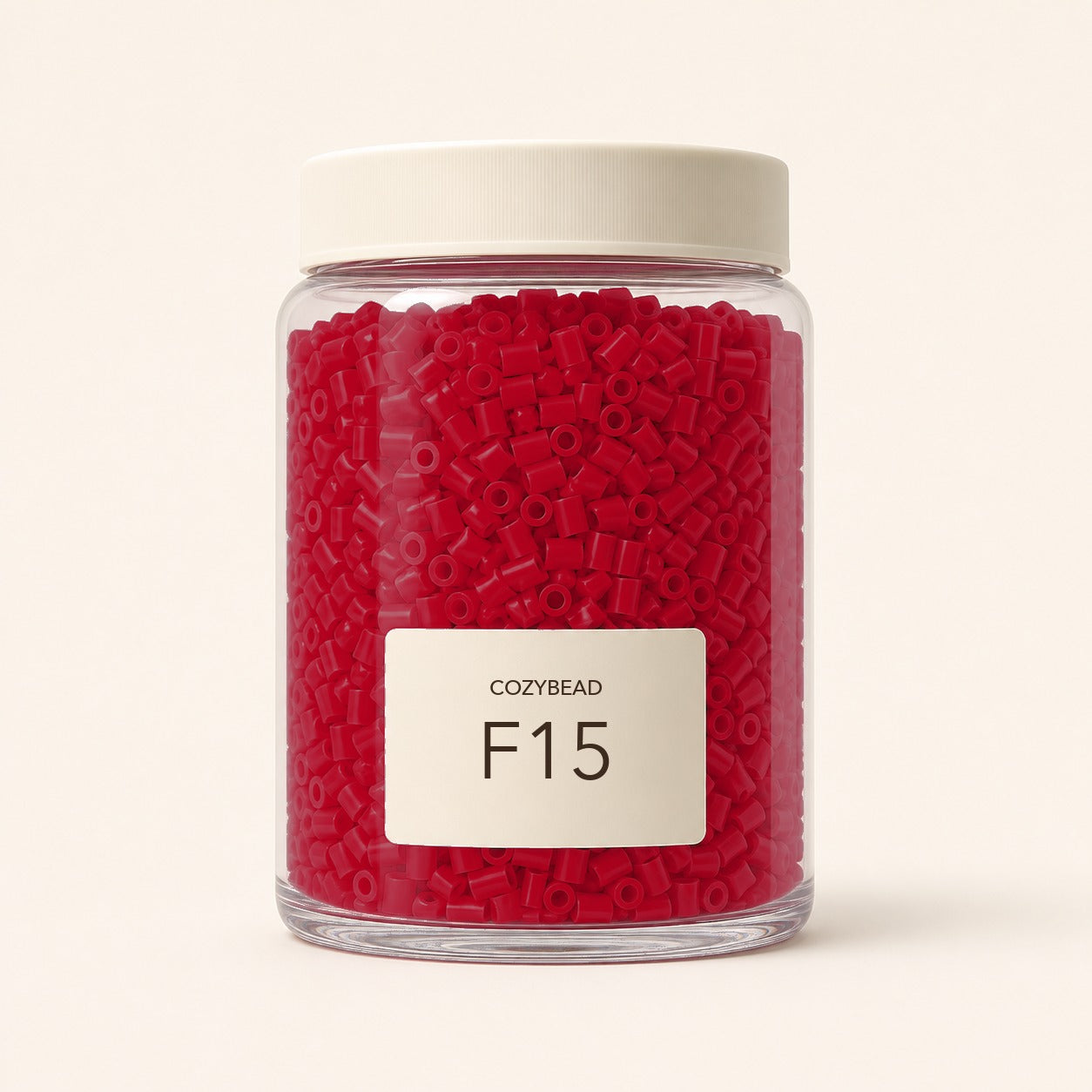 CozyBead F15 MARD single-color fuse beads in a premium clear jar