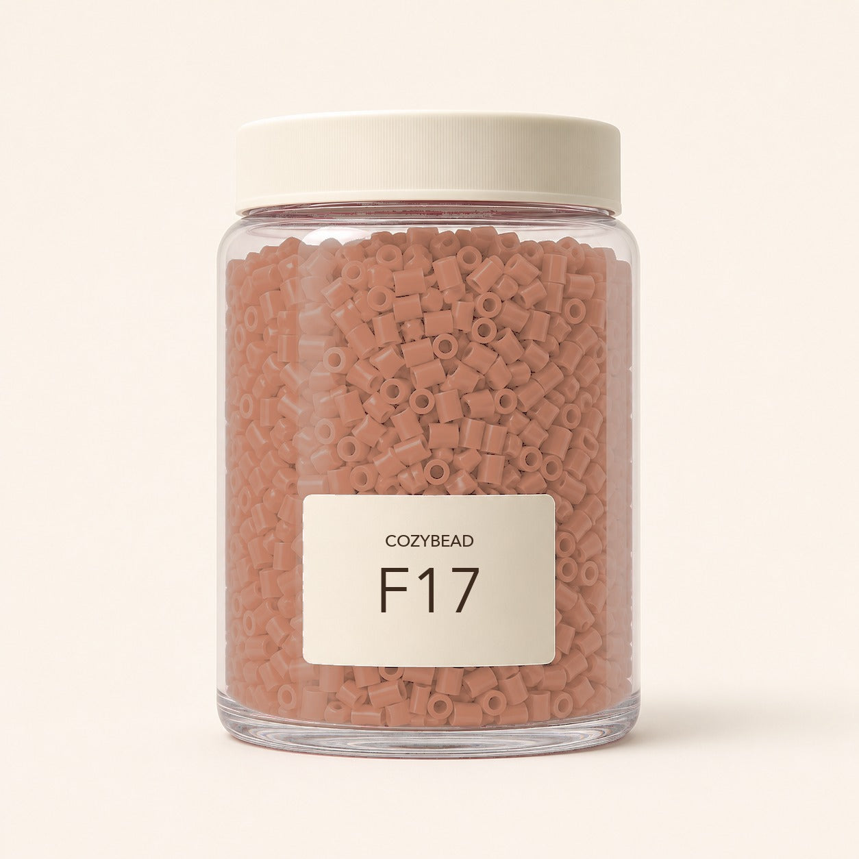 CozyBead F17 MARD single-color fuse beads in a premium clear jar