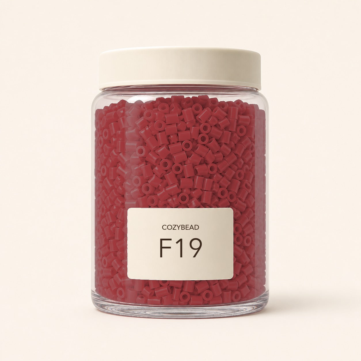 CozyBead F19 MARD single-color fuse beads in a premium clear jar